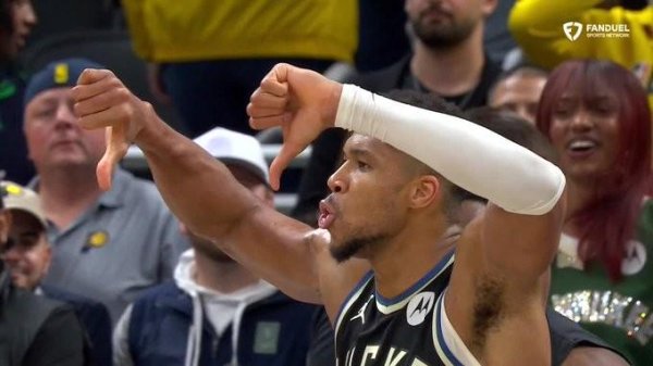 上海配资之家 为队友出头，字母哥绝杀后对步行者球迷做噤声和喝倒彩手势